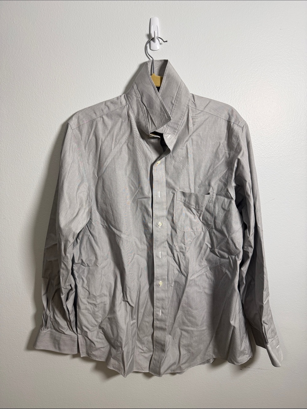 Brooks Brothers Light Gray Long-Sleeve Dress Shirt Milano Fit 17-35
